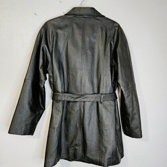 Vintage Gino Quality Leather Three Quarter Length Black Jacket  Y 2K Size L - Picture 4 of 5